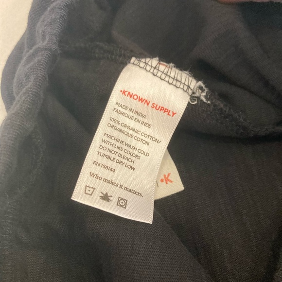 Known Supply 100% Organic Cotton Black Pocket Cuff Leg Joggers Sequoia Pant L - Picture 4 of 8